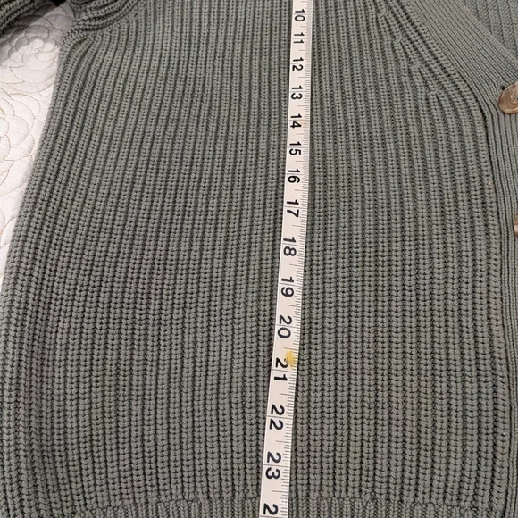 Quince Sage Green Oversized Ribbed Cardigan, Size M - Picture 4 of 6
